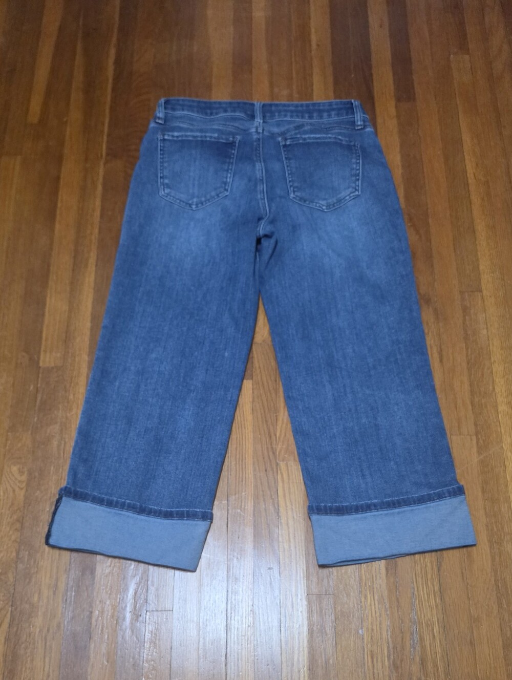 KUT From The Kloth Charlotte Jeans 8 Petite Wide Leg Cuffed Crop High Rise Denim - Picture 3 of 12